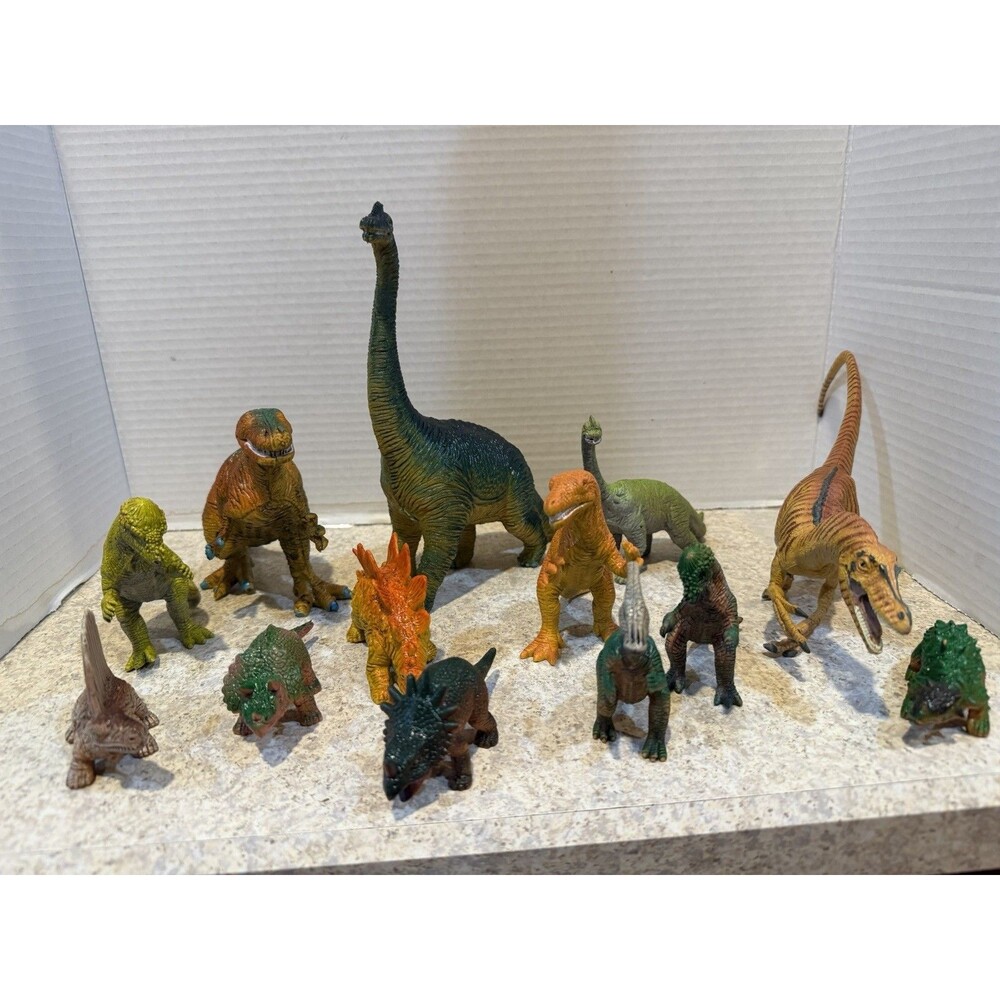 Vintage UKRD Museum Line Dinosaur Lot 13pc Brachiosaurus Stegosaurus 1991-93